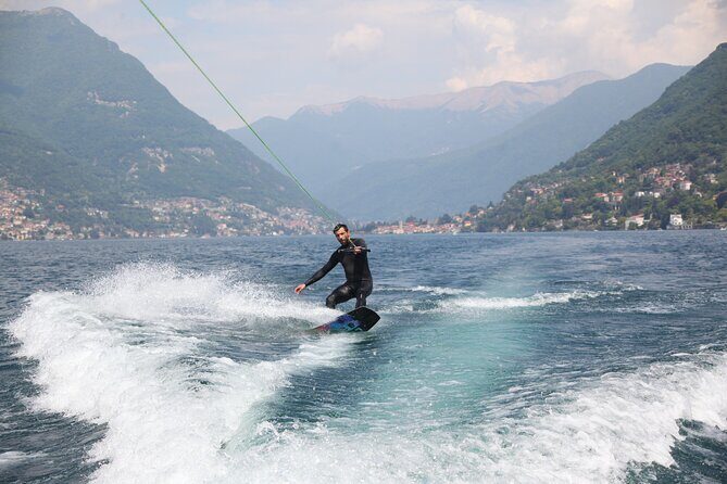 1H Wakeboard and Wakesurf on Lake Como with Mastercraft Boat - Comacina Island and Orrido di Nesso From the Water